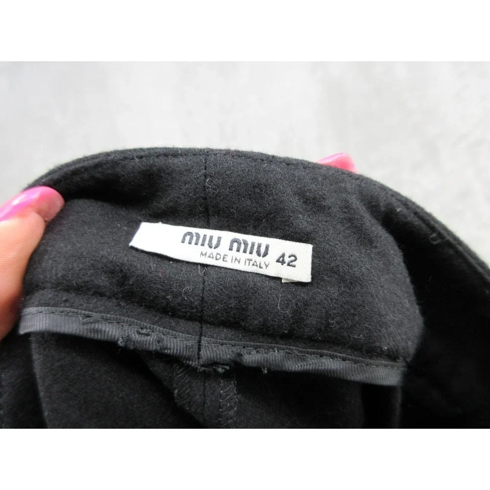 Miu Miu Pants Women 42 US 6 Virgin Wool Straight Leg Trouser Quiet Luxury‎ Italy